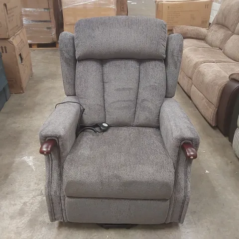 QUALITY DESIGNER FABRIC UPHOLSTERED ELECTRIC RECLINER ARMCHAIR