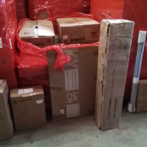 PALLET OF ASSORTED HOUSEHOLD GOODS AND PRODUCTS TO INCLUDE;SLOW JUICER,LED MIRROR,CANOPY 