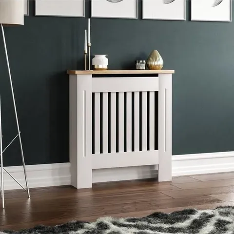 BOXED VIDA DESIGNS ARLINGTON SMALL RADIATOR COVER - WHITE & OAK
