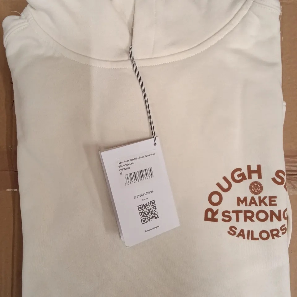 BRAND NEW BRASS MONKEY HOODIES - OFF WHITE SIZE MEDIUM APPROXIMATELY 5