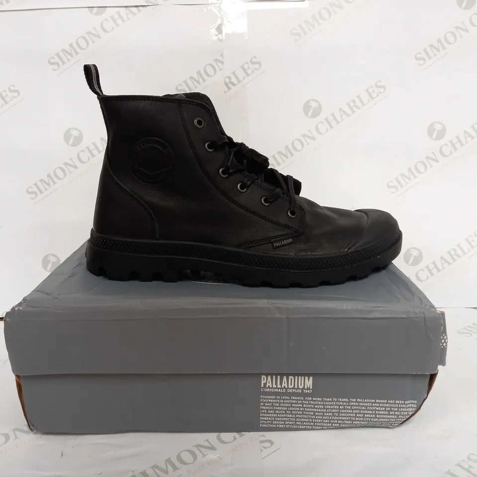 L'ORIGINALE PALLADIUM DEPUIS 1947 PAMPA BLACK BOOTS - UK 11