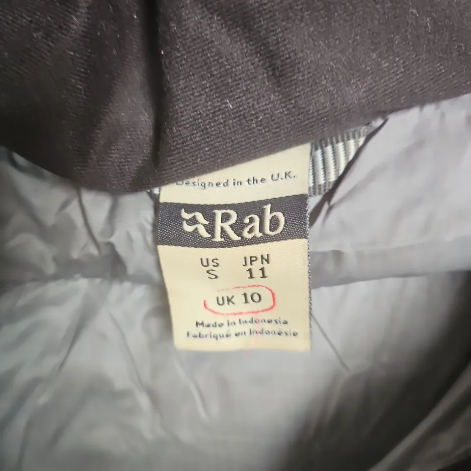 RAB LONG PUFFER COAT – GREY, UK 10 (DESIGNED IN THE UK)