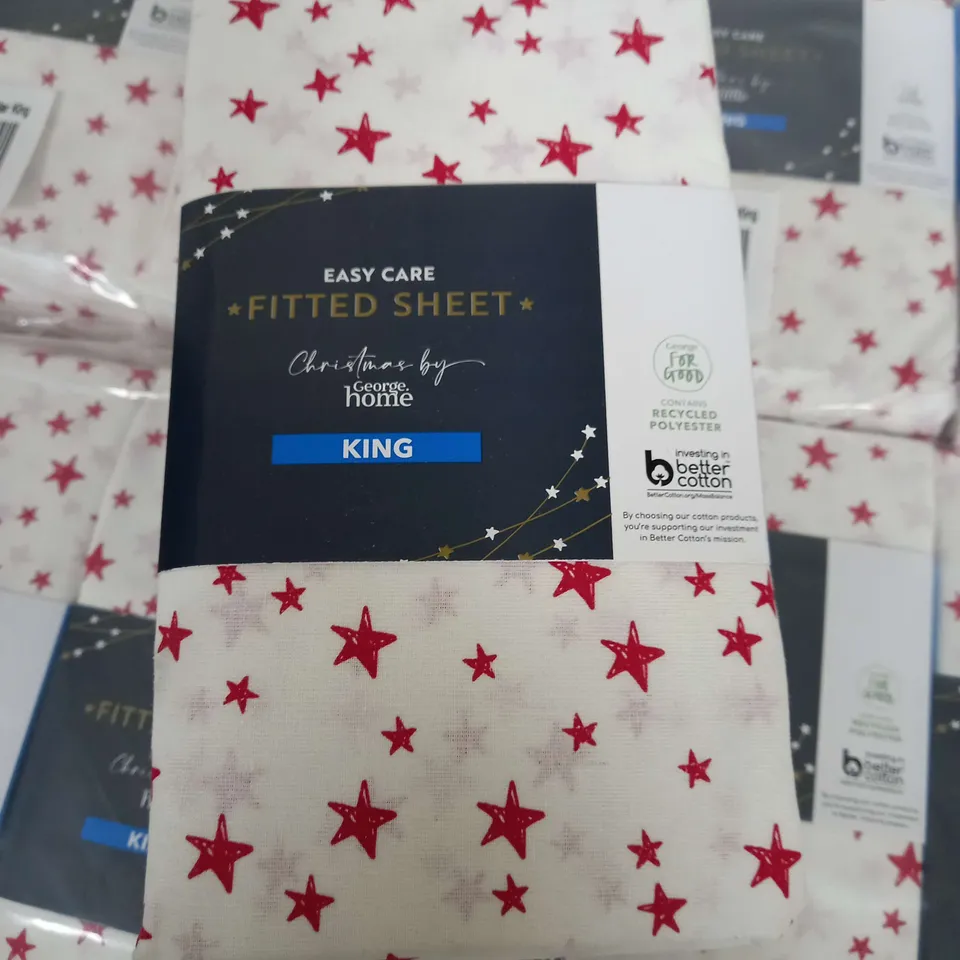 LOT OF 9 BRAND NEW EASY CARE KINGSIZE STAR THEMED FITTED SHEETS 