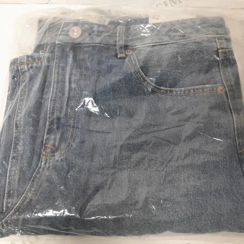STRADIVARIUS D92 STRAIGHT WIDE JEANS IN BLUE - UK 14