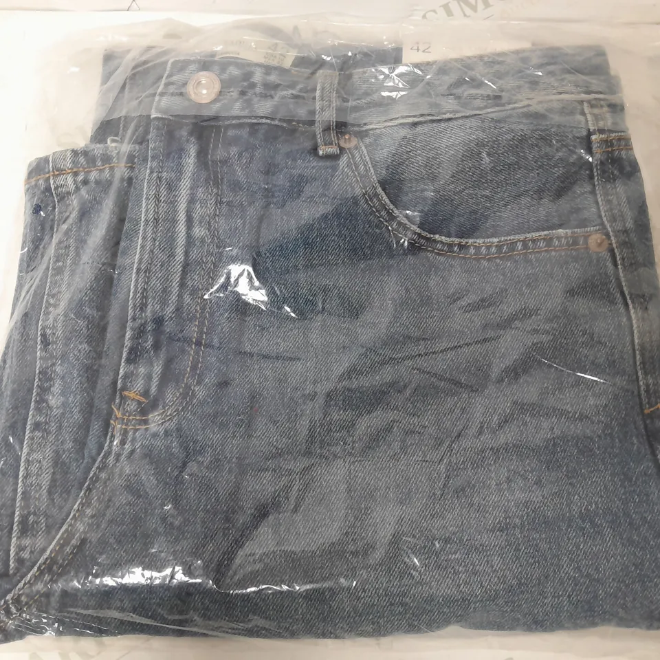 STRADIVARIUS D92 STRAIGHT WIDE JEANS IN BLUE - UK 14