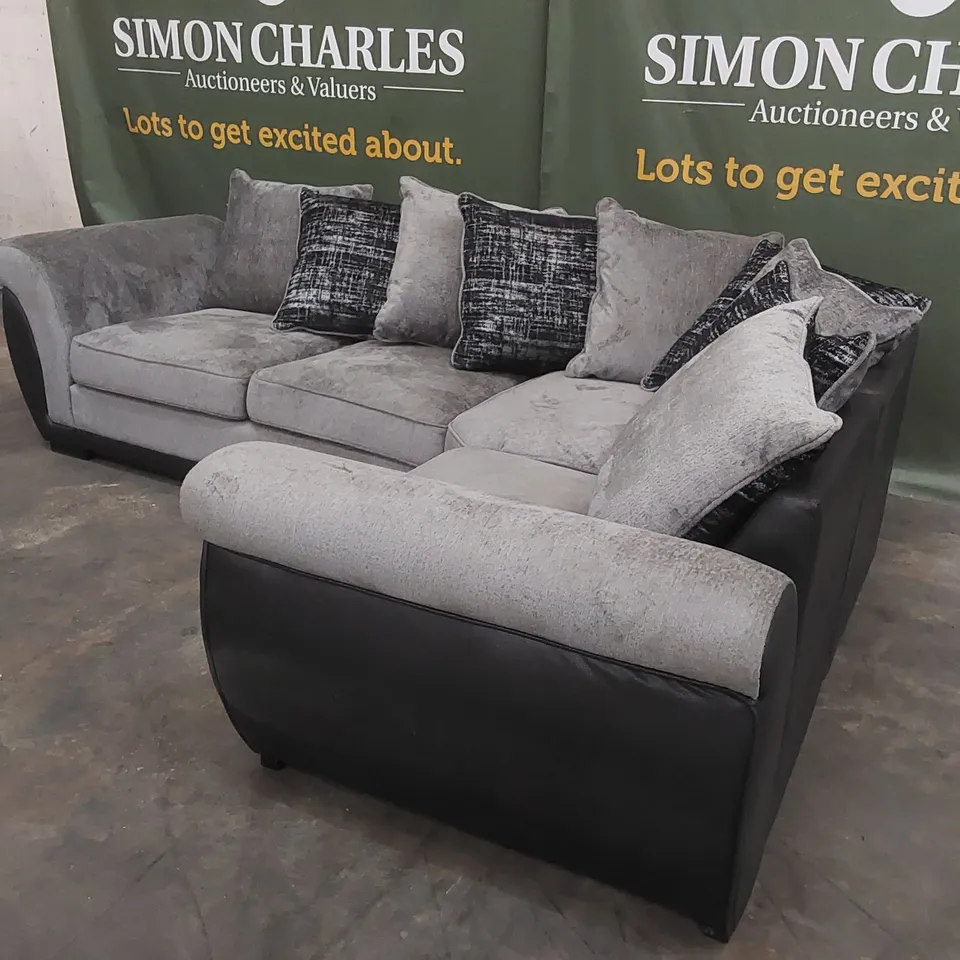 LANA FABRIC AND FAUX LEATHER CORNER GROUP SOFA RRP £1109
