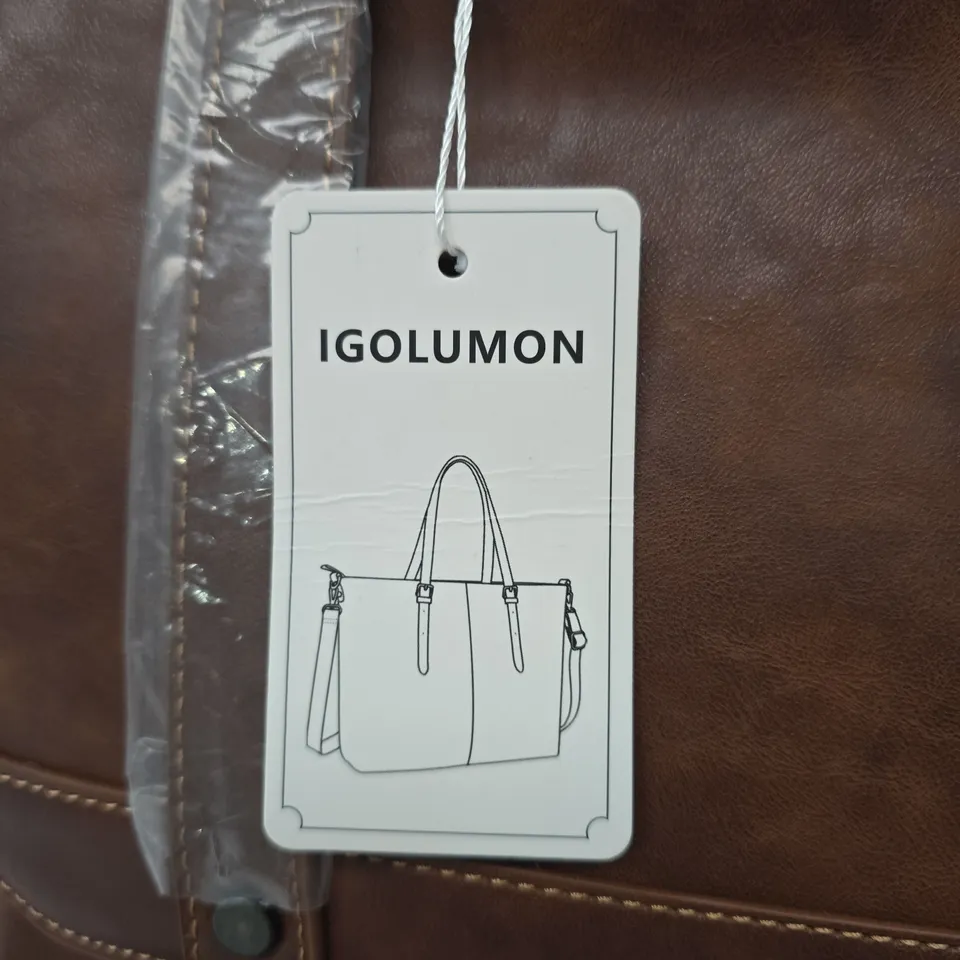 IGOLUMON LEATHER HANDBAG – BROWN, SHOULDER BAG (UK WOMEN'S ACCESSORIES)