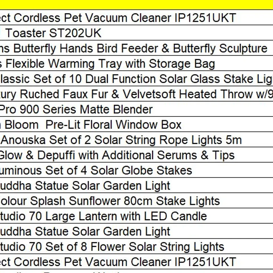 PALLET OF APPROXIMATELY 25 ASSORTED PRODUCTS TO INCLUDE;