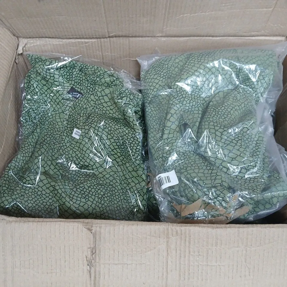 BOX OF APPROXIMATELY 30 RIRI WOMEN'S GREEN REPTILE-PRINT DRESS IN VARIOUS SIZE - COLLECTION ONLY 