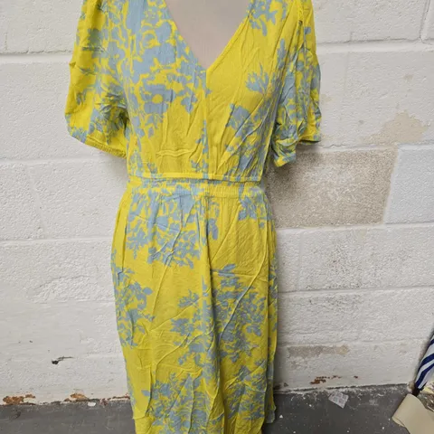 THE WHITE STUFF MAXI DRESS - YELLOW/BLUE - SIZE 10