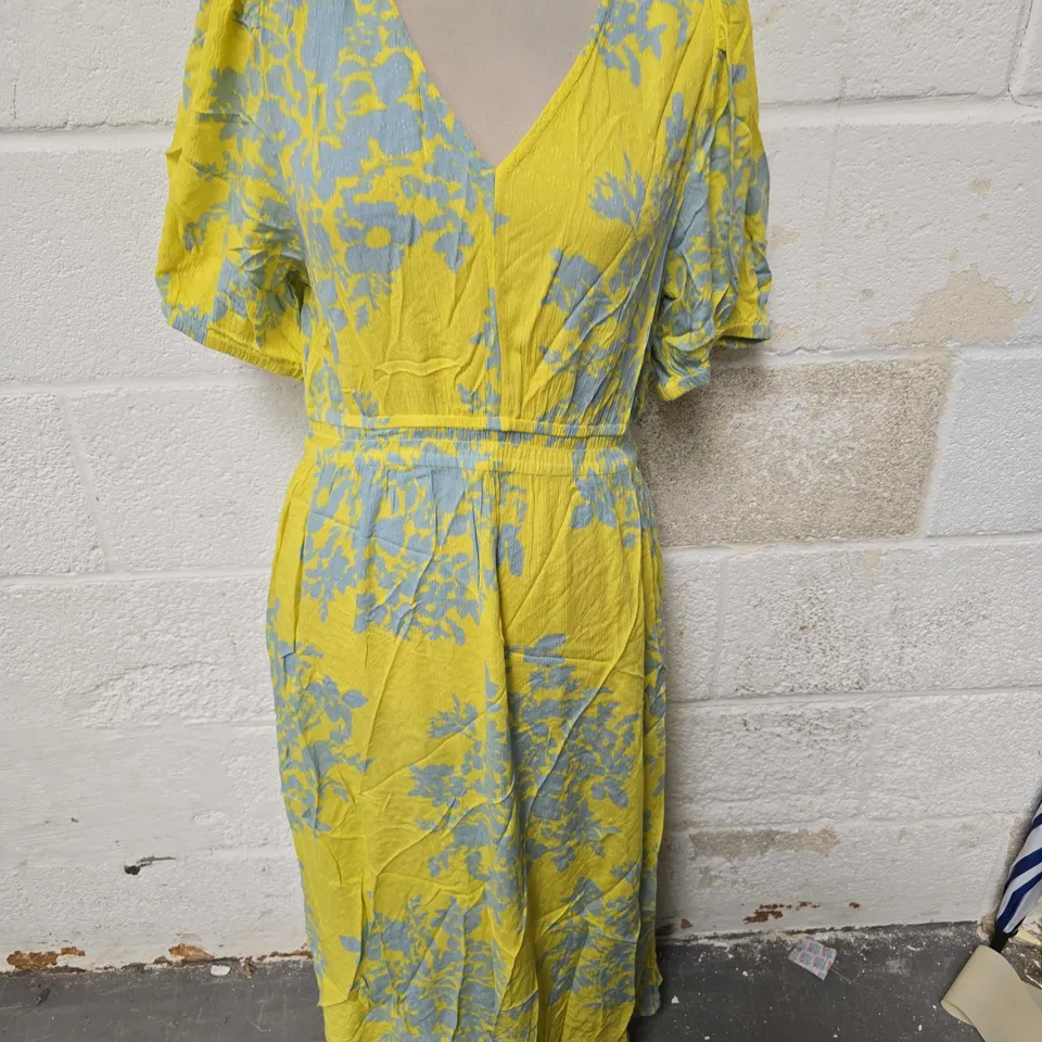 THE WHITE STUFF MAXI DRESS - YELLOW/BLUE - SIZE 10