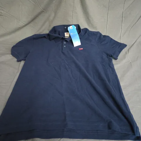 LEVI'S SHORT SLEEE COOL POLO SHIRT IN NAVY SIZE L