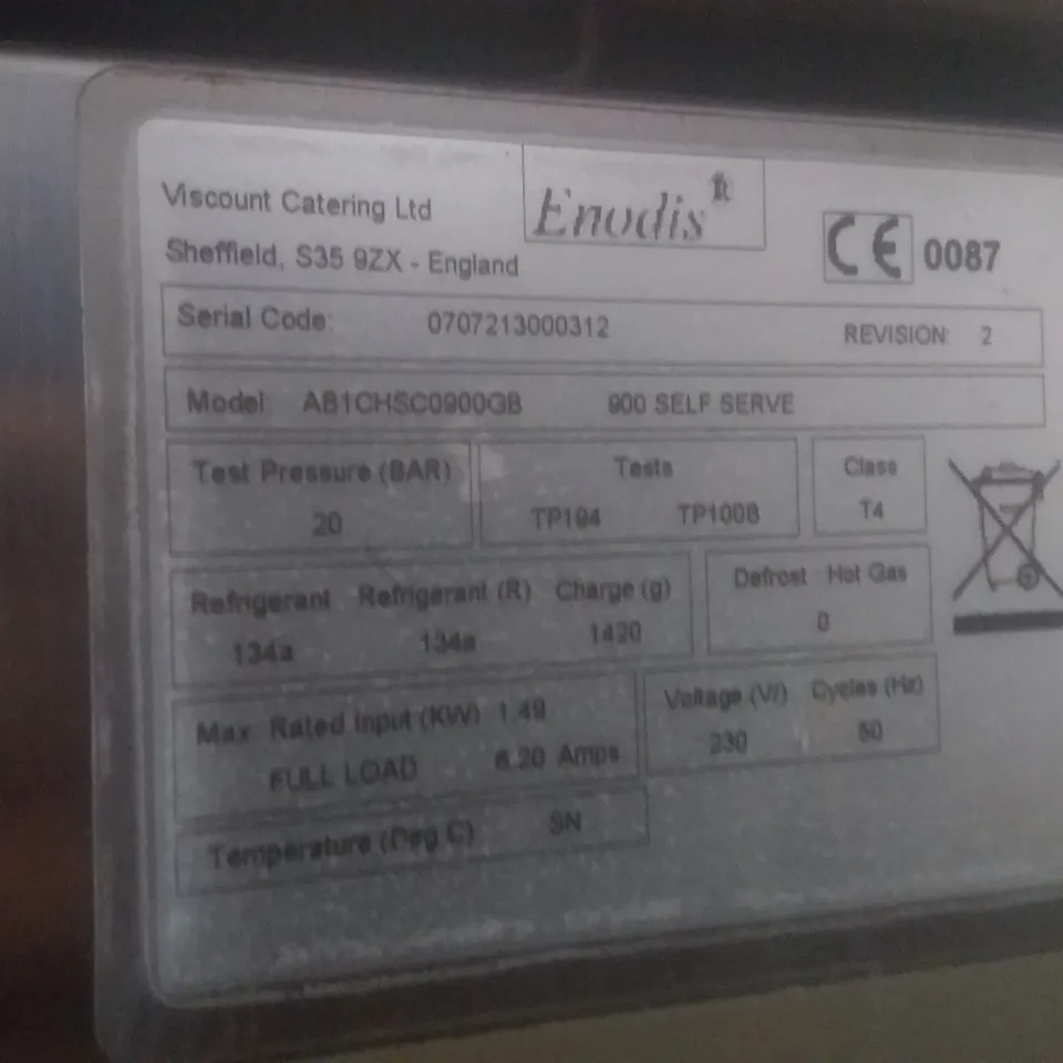 DELFIELD AB1CHSC0900GB DISPLAY FRIDGE 