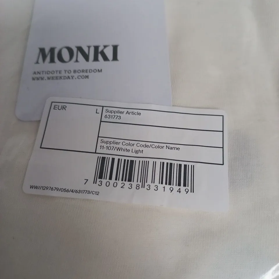 MONKI WOMEN'S WHITE POLKA DOT TOP – EU L