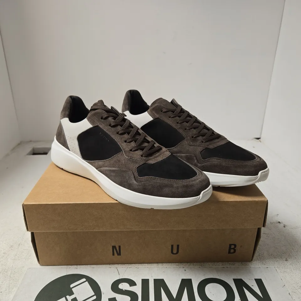 NUBIKK DARK GREY SUEDE/BLACK UK 12 TRAINERS BOXED