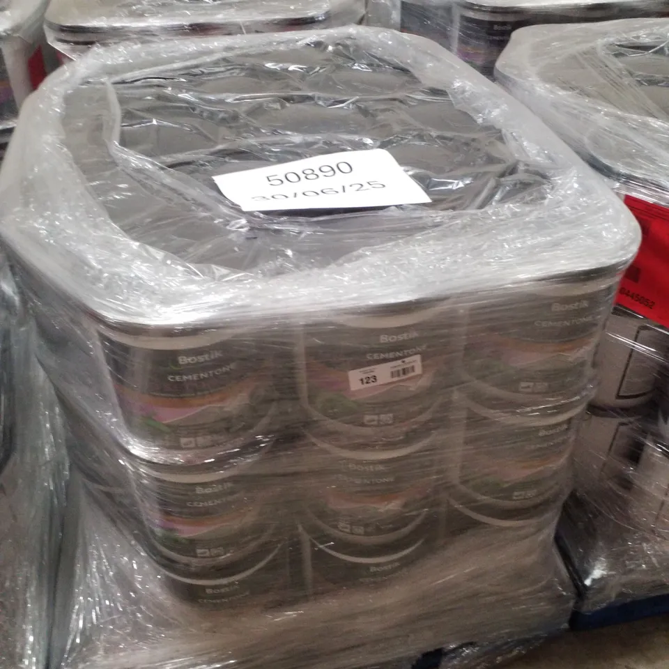 PALLET CONTAINING APPROXIMATELY 45 BUCKETS OF BOSTIK CEMENTONE RAPID SETTING WATERPROOF CEMENT 10KG