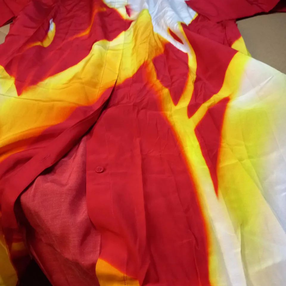 COS RED/WHITE MAXI BUTTON THROUGH SHIRT