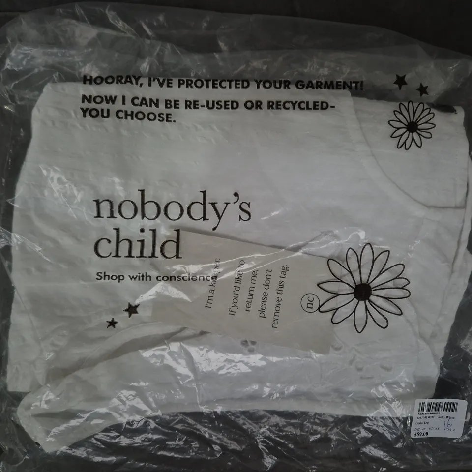 NOBODY'S CHILD LAYLA TOP – SOFT WHITE, UK 10