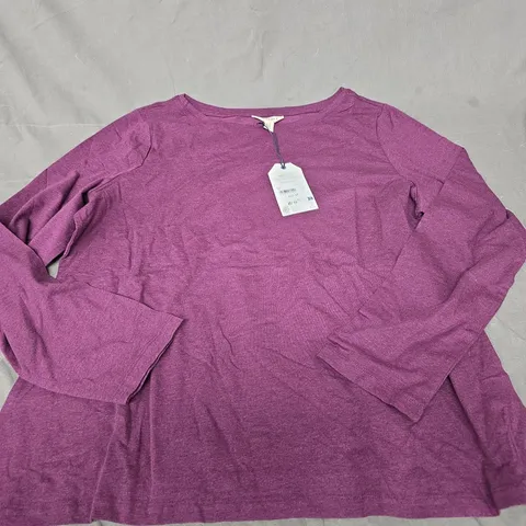 SEASALT CORNWALL WOMEN'S EASE TOP β PURPLE, UK 20, ORGANIC COTTON