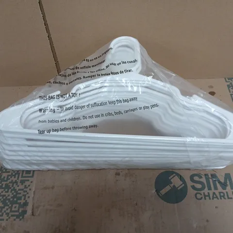 BOX OF GRANDMA SHARK PLASTIC HANGERS
