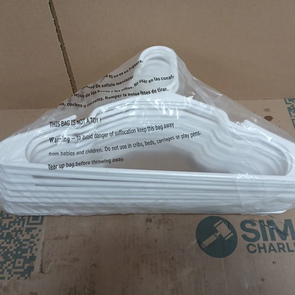 BOX OF GRANDMA SHARK PLASTIC HANGERS