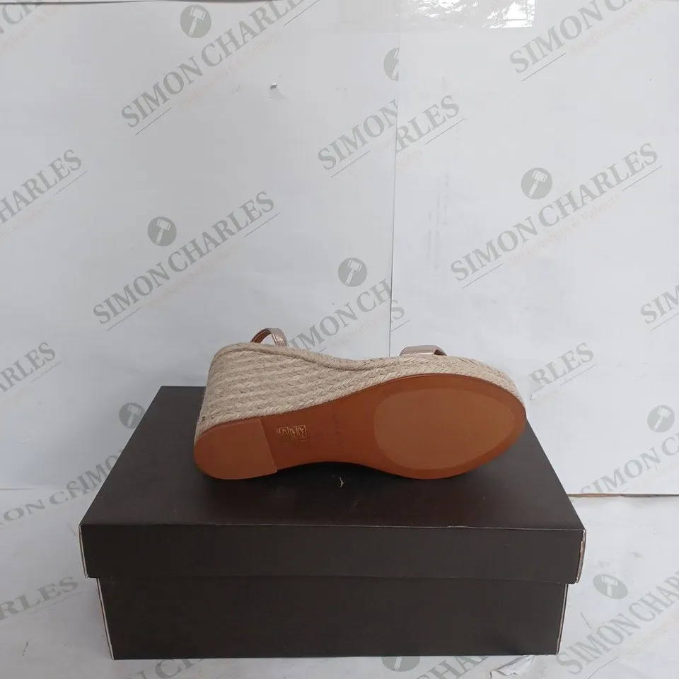 SOSANDAR LEATHER TWO PART HIGH WEDGE ESPADRILLE 
