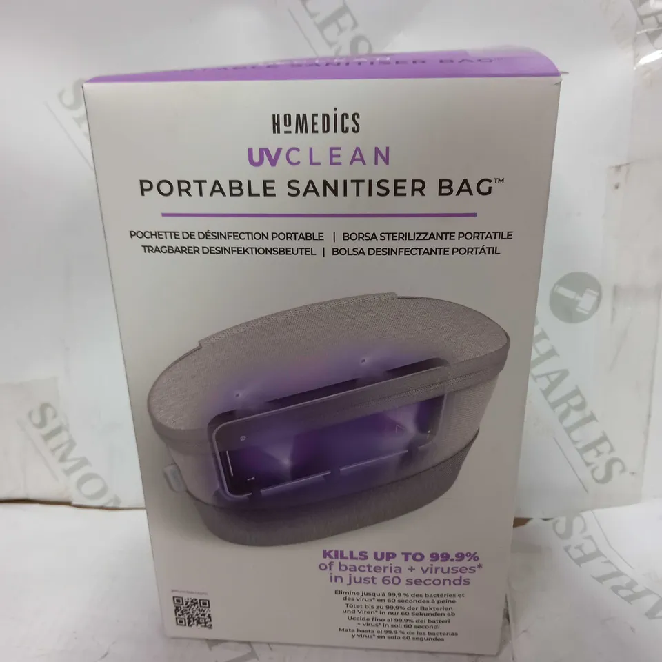 BOX OF 12 HOMEDICS UV-CLEAN PORTABLE SANITIZER BAGS (1 BOX)