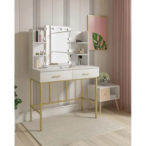 AHLIVIA DRESSING TABLE WITH MIRROR IN WHITE (1 BOX)