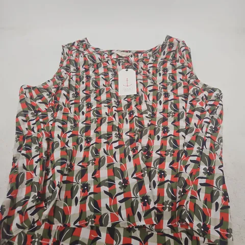SEASALT CORNWALL WOMEN'S ORGANIC COTTON TOP – SLEEVELESS PRINTED BLOUSE, UK 20