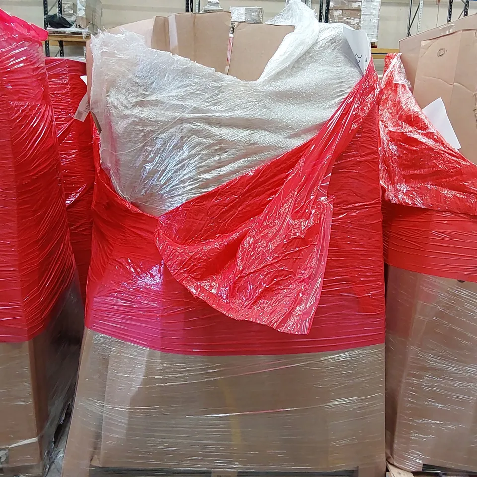 PALLET OF ASSORTED ITEMS INCLUDING: HEATED BLANKET, LED CEILING LIGHT, PLAYPEN, LAUNDRY BASKET, LAMPSHADE 