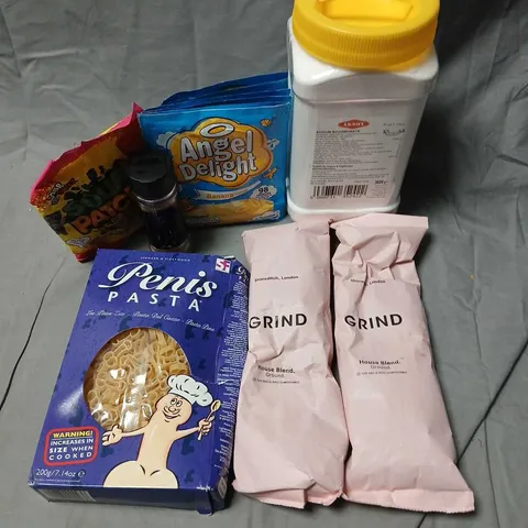 APPROXIMATELY 18 ASSORTED PRODUCTS TO INCLUDE; GRIND, ANGEL DELIGHT, TRUFFLE DUST, PENIS PASTA