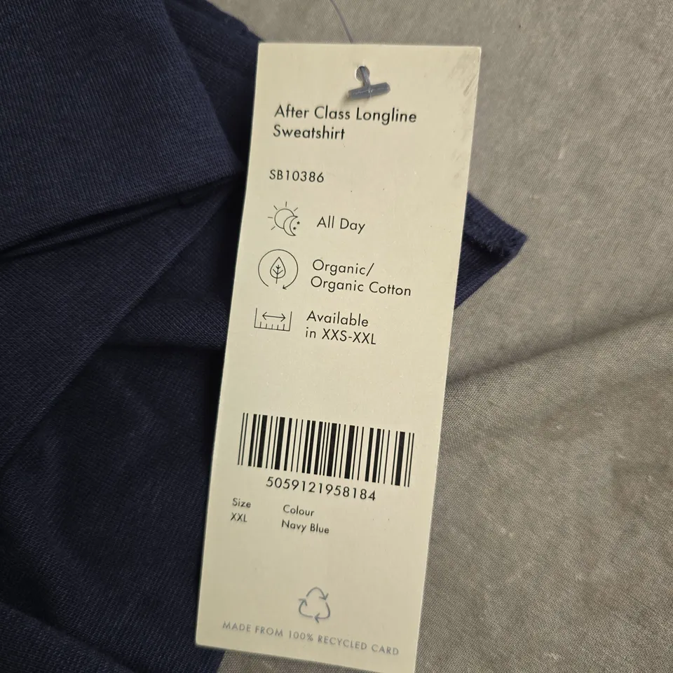 SWEATY BETTY AFTER CLASS LONGLINE SWEATSHIRT – NAVY, XXL