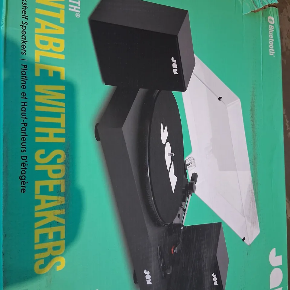 BOXED JAM BLUETOOTH TURNTABLE WITH SPEAKERS