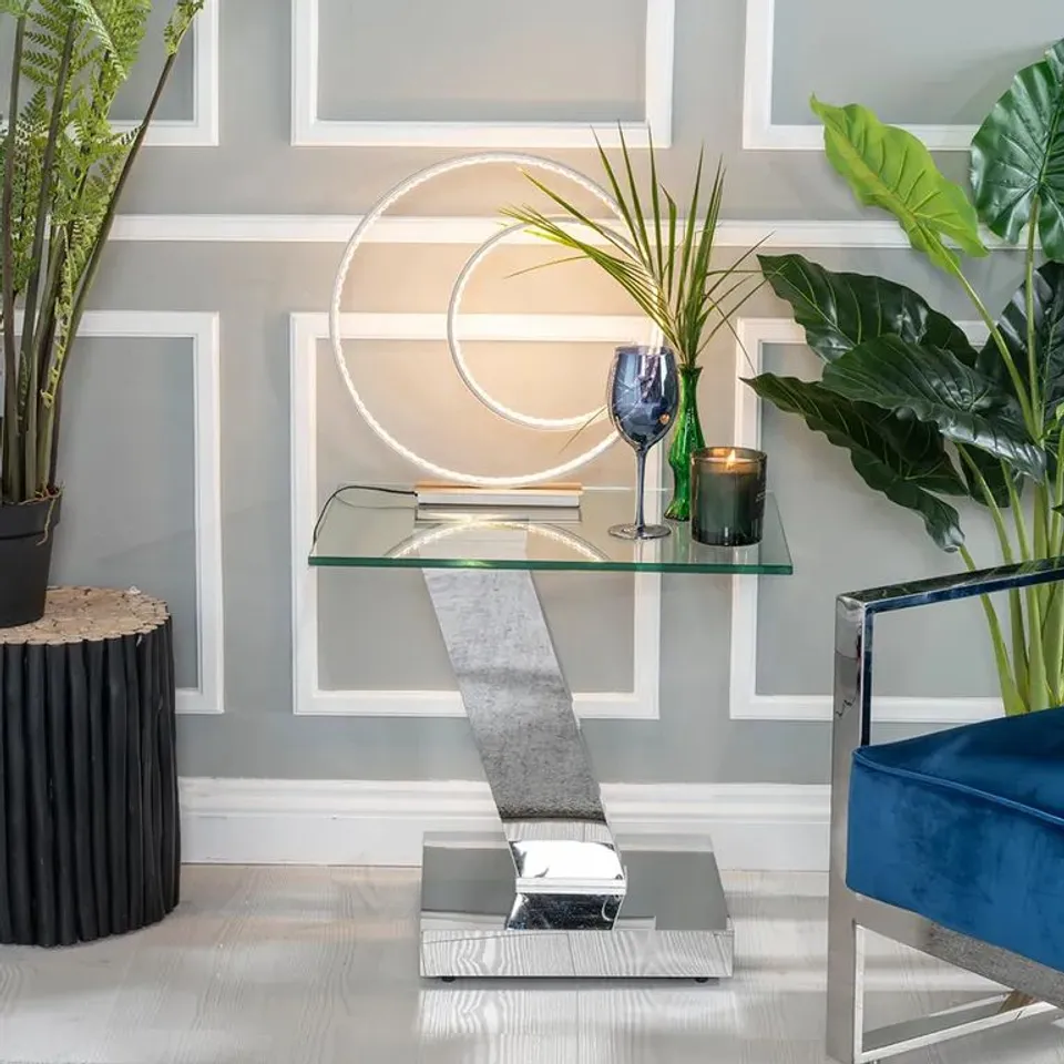 BOXED FUSION SIDE TABLE - GLASS TOP