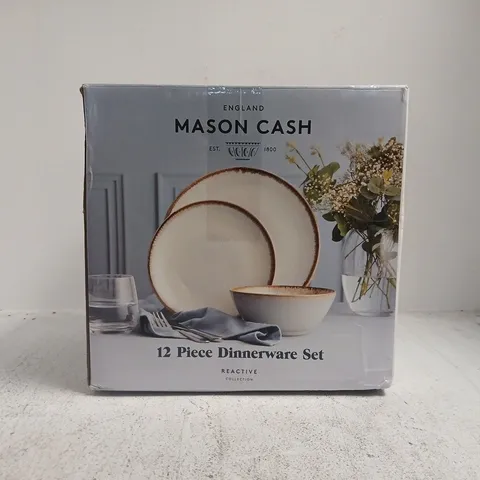 MASON CASH ENGLAND 12 PIECE DINNERWARE SET β REACTIVE COLLECTION (BOXED)