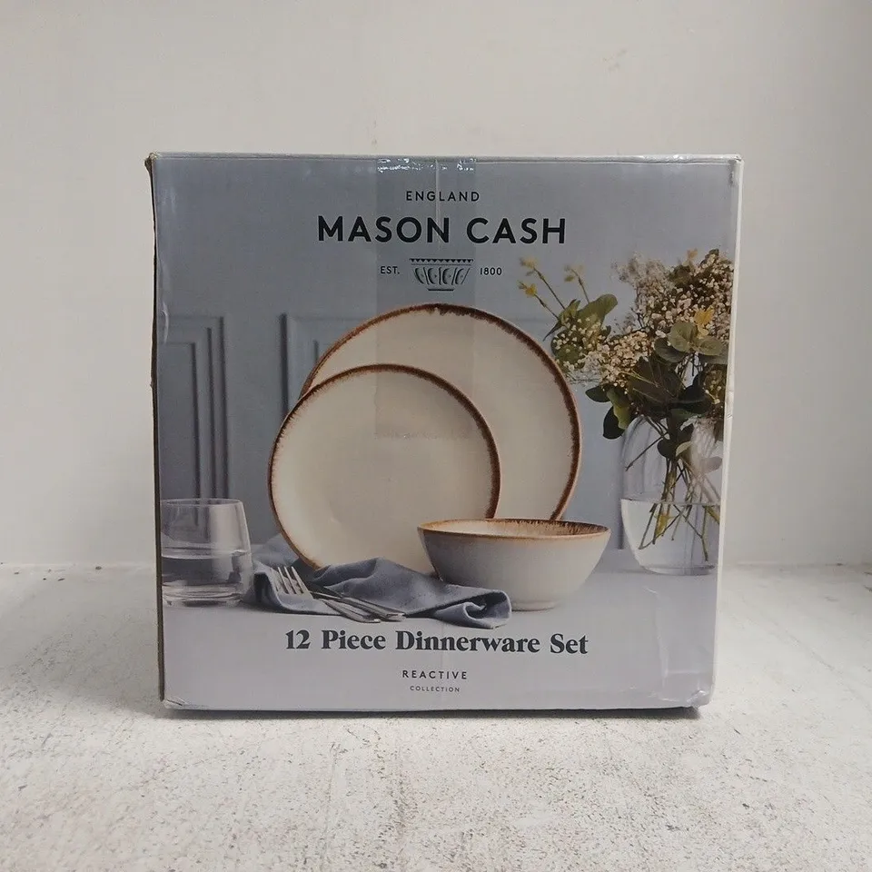 MASON CASH ENGLAND 12 PIECE DINNERWARE SET – REACTIVE COLLECTION (BOXED)