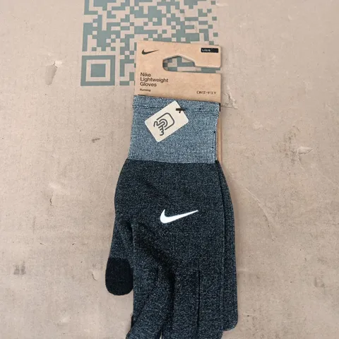 NIKE LIGHTWEIGHT GLOVES IN GREY - LARGE