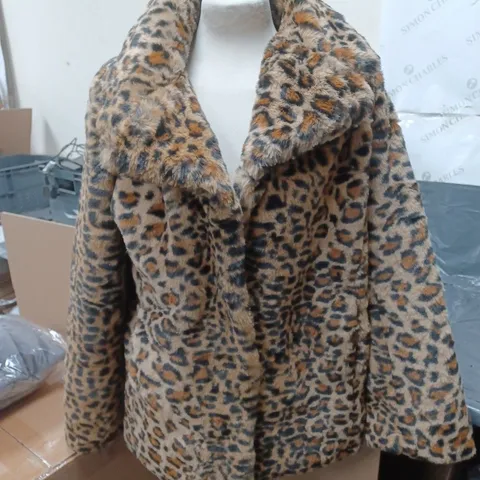 CENTIGRADE FAUX FUR COAT LEOPARD PRINT SIZE MEDIUM