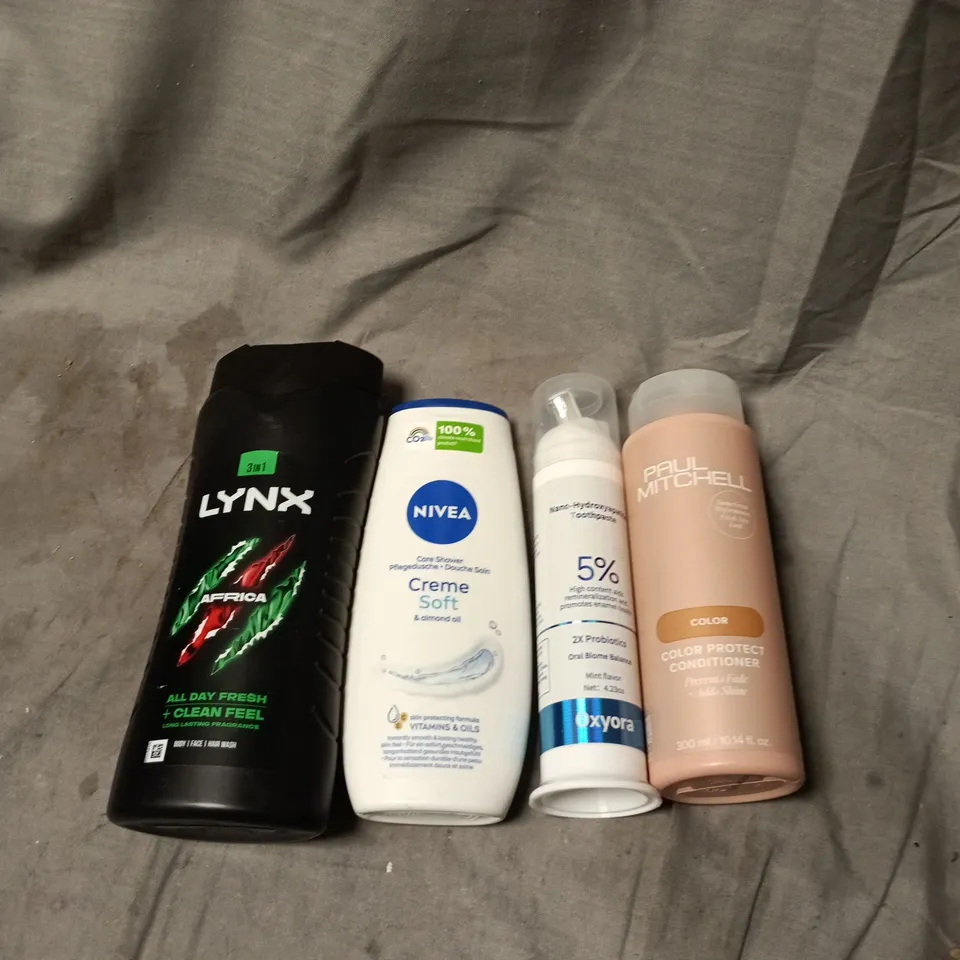 APPROXIMATELY 20 X ASSORTED COSMETIC ITEMS TO INCLUDE LYNX, NIVEA, TOOTHPASTE, PAUL MITCHELL CONDITIONER ETC