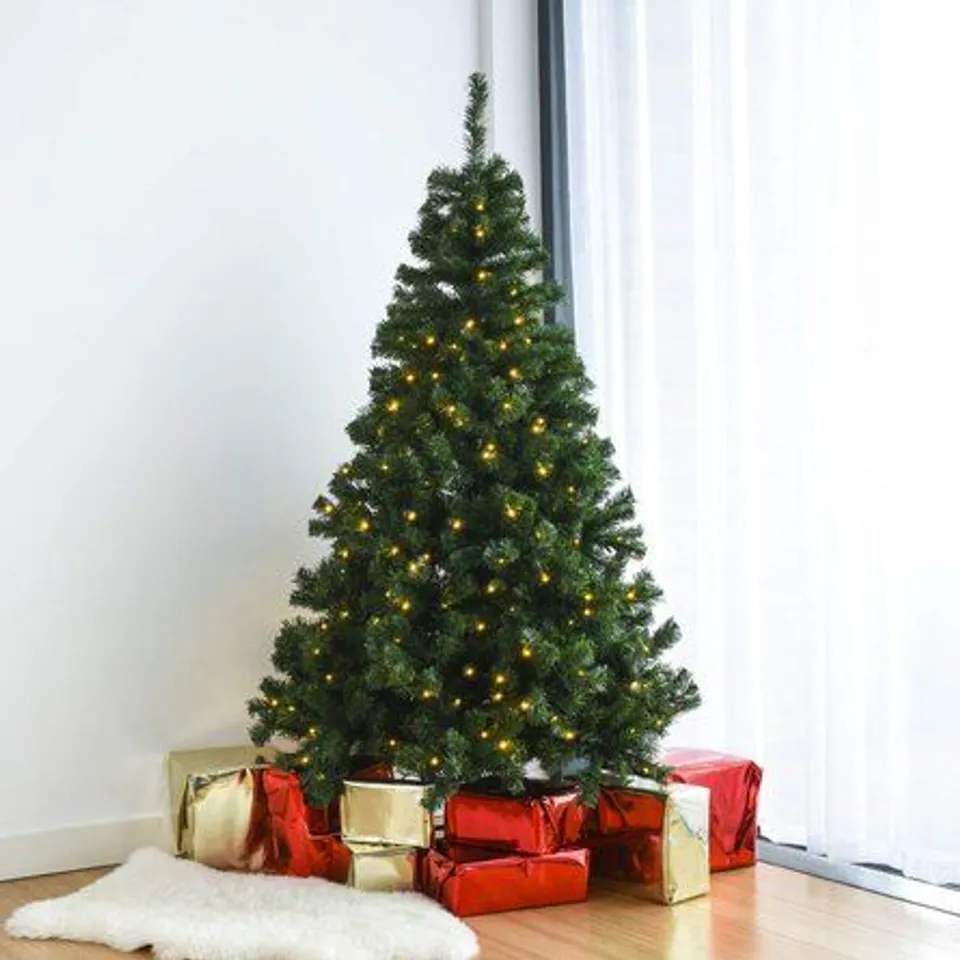 BOXED PRE-LIT 6FT GREEN PINE ARTIFICIAL CHRISTMAS TREE 