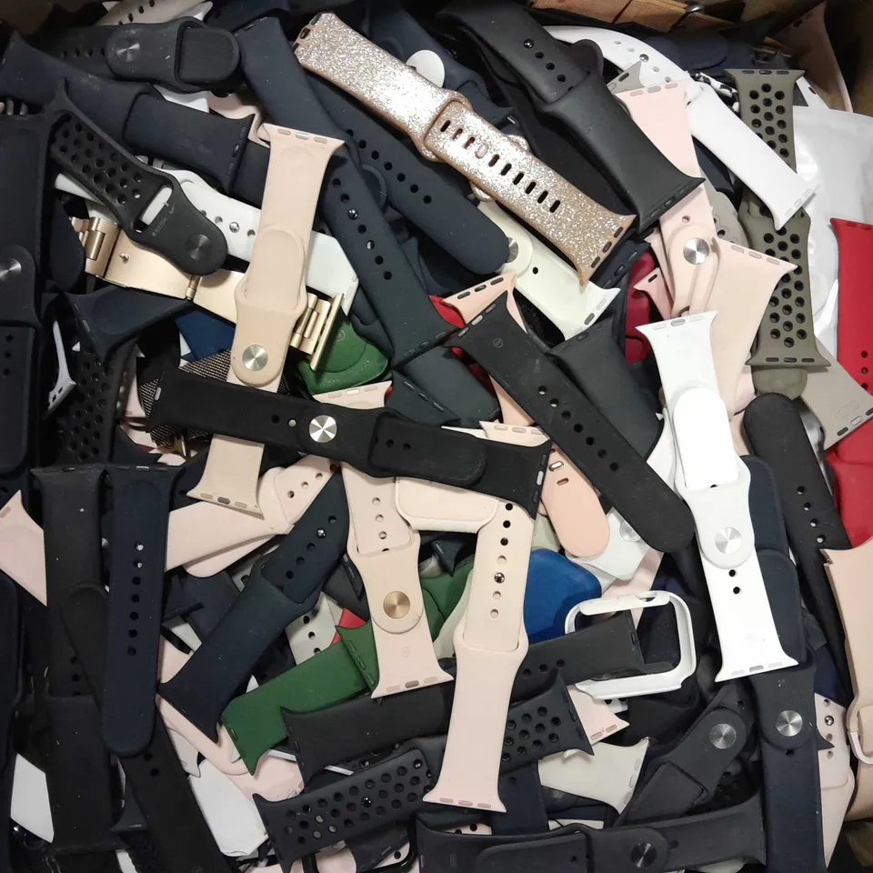 APPROXIMATELY 100 LOOSE SMART WATCH BANDS/STRAPS FOR VARYING MAKES AND MODELS