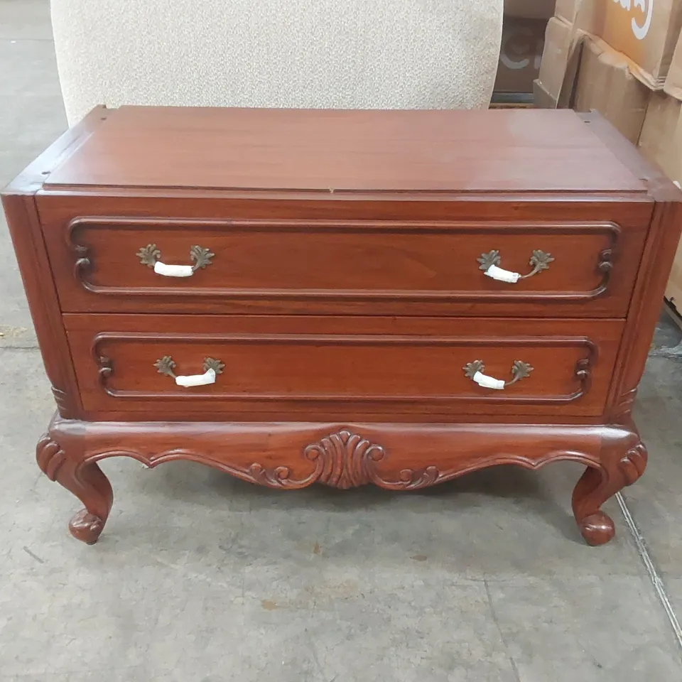 MAHOGANY ANTIQUE FRENCH STYLE DISPLAY CABINET BASE - INCOMPLETE 