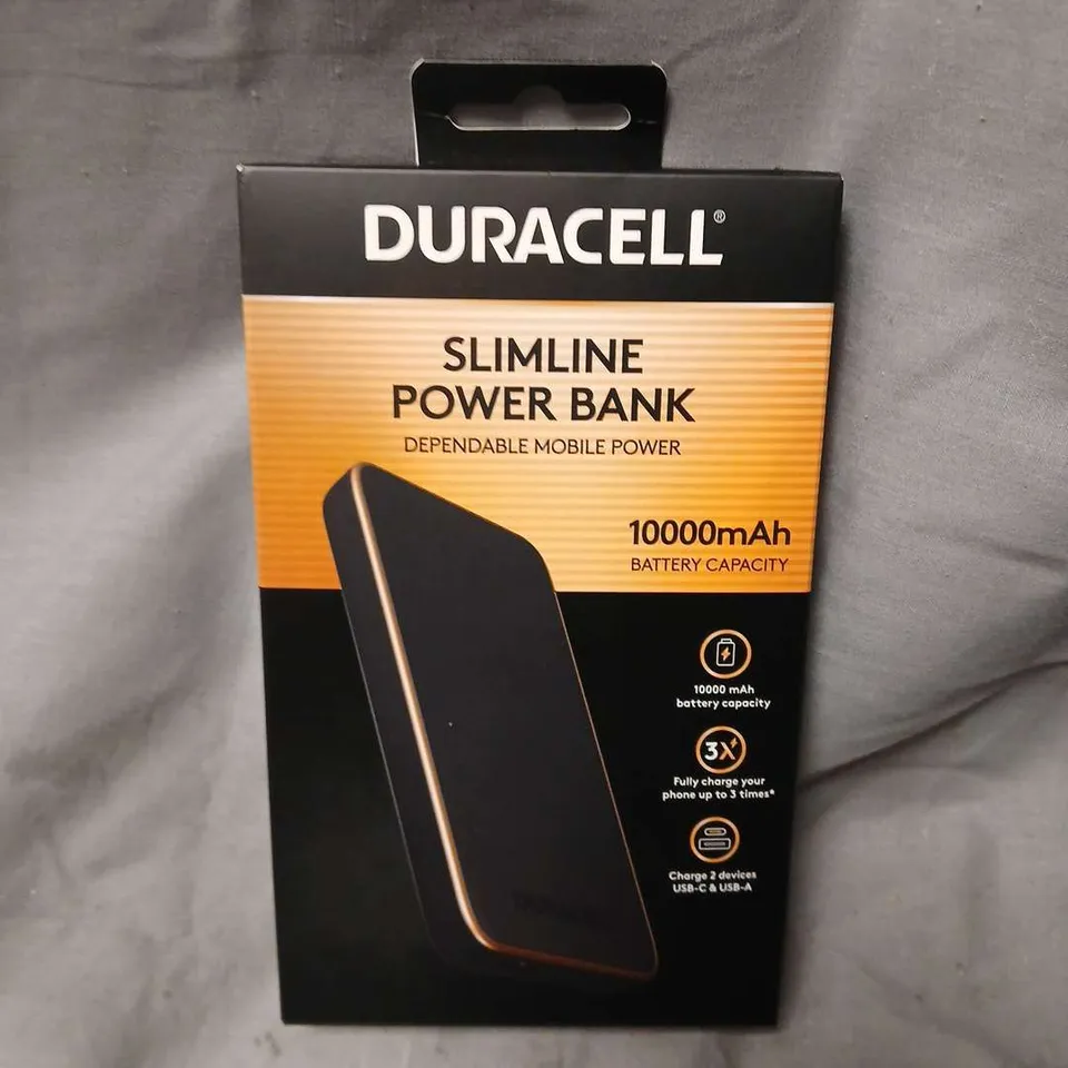 BOXED AND SEALED DURACELL SLIMLINE POWER BANK – 10000MAH