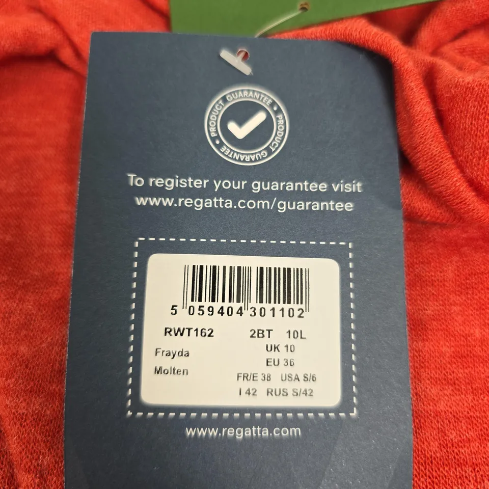 REGATTA GREAT OUTDOORS RED LONG-SLEEVE TOP – UK 10 (EU 36)
