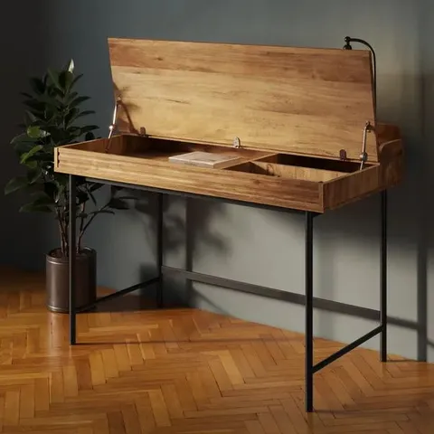 BOXED BRYANT LIFT-UP STORAGE DESK - MANGO WOOD EFFECT (1 BOX)