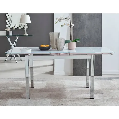 BOXED TIERRA EXTENDABLE DINING TABLE - WHITE (1 BOX)