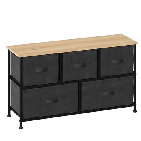 BOXED 5FIVE CHEST OF DRAWERS TISSA 5 DRAWERS GREY 100 x 30 x 55cm