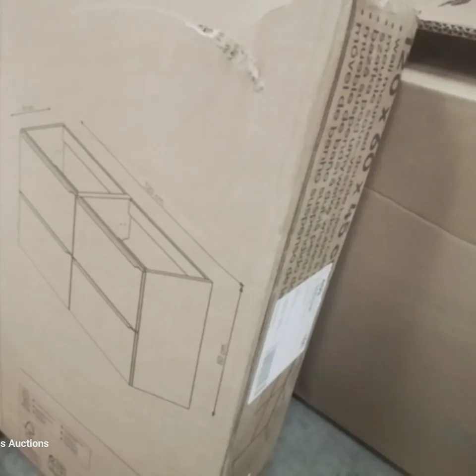 BOXED WALL MOUNTED DOUBLE BASIN CABINET WARM GREY 120 × 60 × 45cm