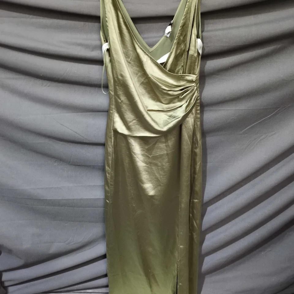 PRETTY LAVISH OLIVE GREEN BRIDESMAID DRESS SIZE UK 6