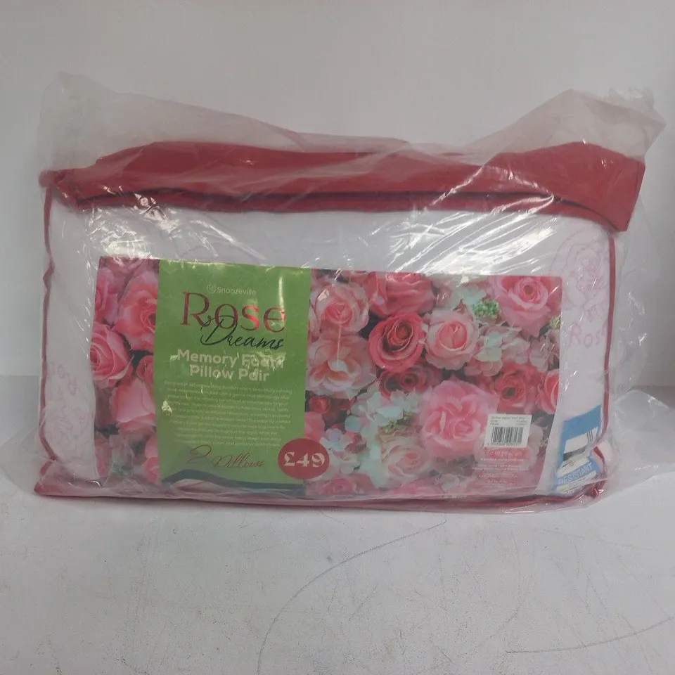ROSE DREAMS MEMORY FOAM PILLOW PAIR